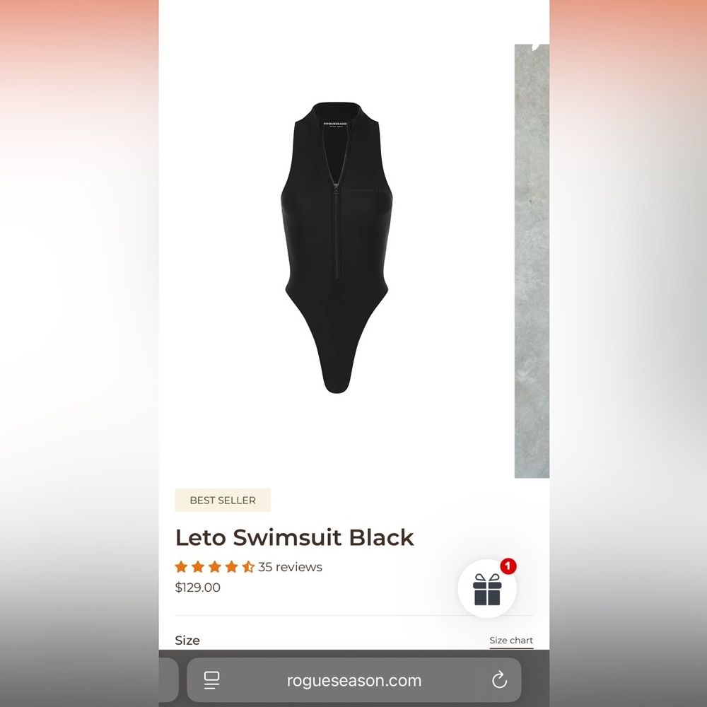 RogueSeason Leto Black High Neck Zip Up One Piece Swimsuit